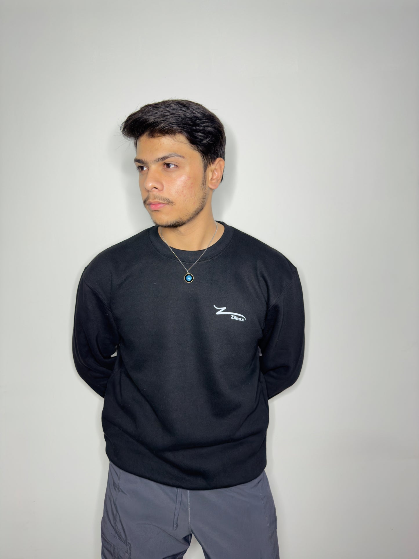 Black  Zilnax Logo Premium Fleece Sweatshirt