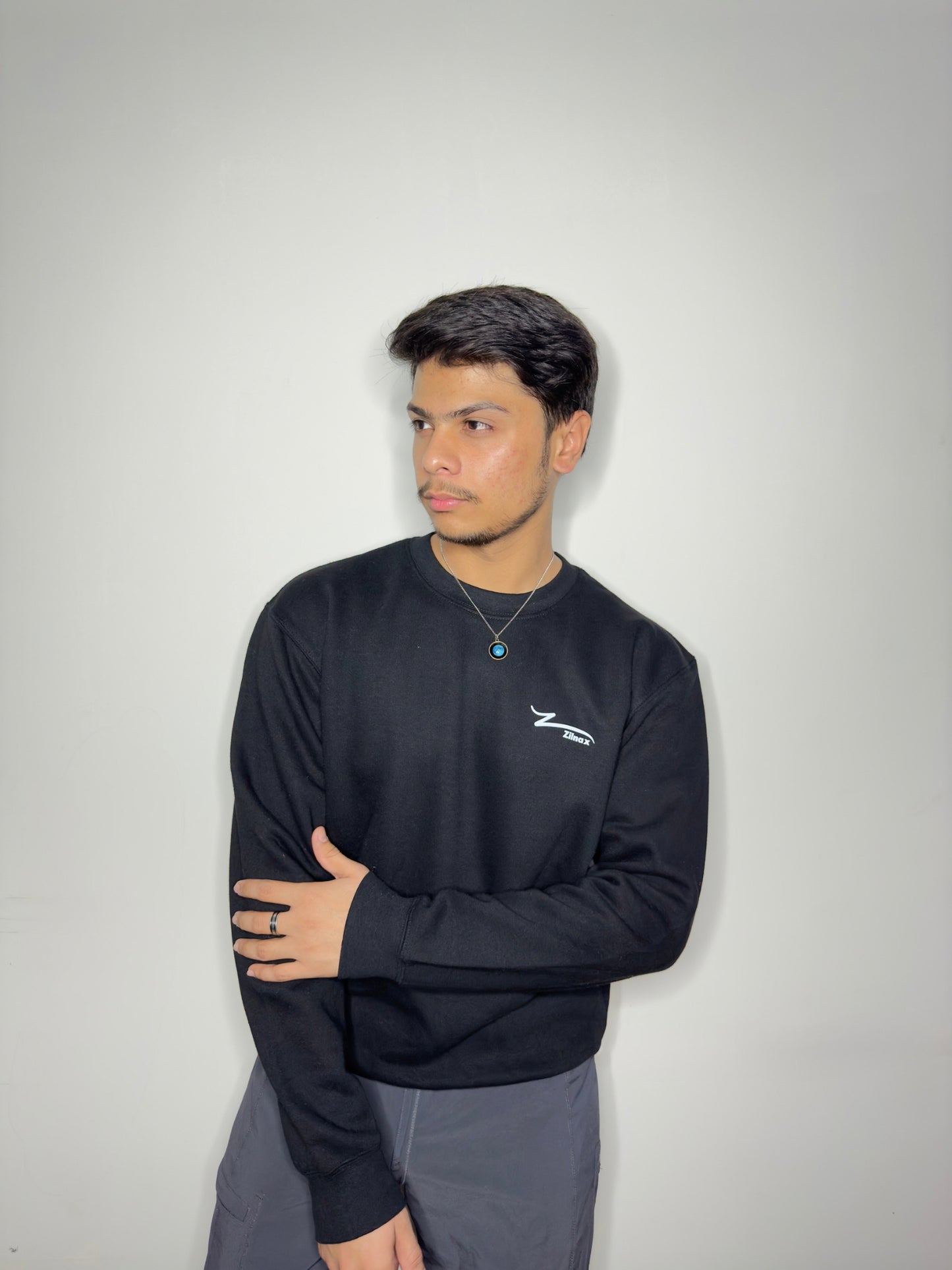 Black  Zilnax Logo Premium Fleece Sweatshirt